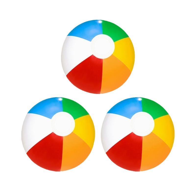 Rainbow Inflatable Beach Balls Durable Leakproof Lightweight For Pool Beach Summer Outdoor Water Games