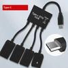 Heißer 4-Port Micro USB Typ-C Power OTG Extender Hub Kabel Schwarz Für Android Tablet Smartphone U-Disk Maus Zubehör