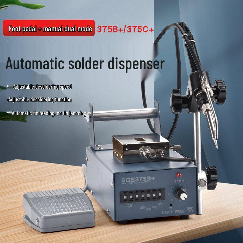 Handheld Automatic Solder Feeder with Foot Pedal, Dual Switch, Spot Welder & Constant Temp Electric Soldering Iron