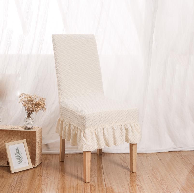 Cross-Border Elastic Jacquard Chair and Cushion Cover Set with Skirt