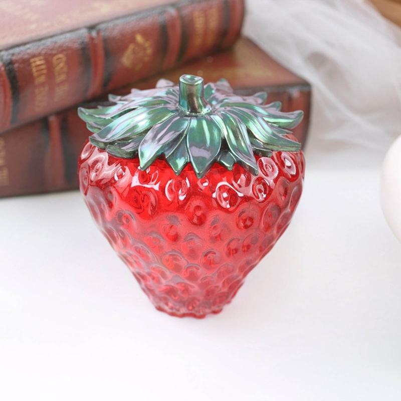 Vintage Jar Resin Mold with Lid Strawbery Silicone Storage Box Mold for Epoxy Casting -Jewelry Trinket-Container Mold