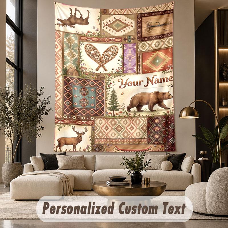 Adventure Travel (1) Theme Custom Tapestry Personalized Custom Name Text Wall Hanging Tapestry Home Decor Background Cloth