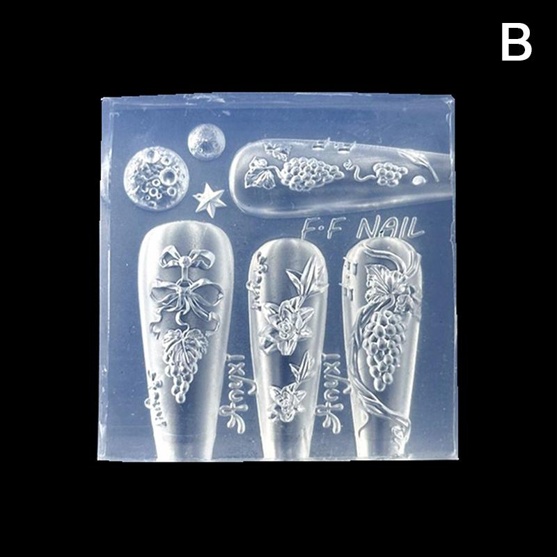 Elegant Floral Nail Art Silicone Molds - 3D Flower & Butterfly Nail Decor Molds For DIY Manicure,Delicate Nail Art Supplies