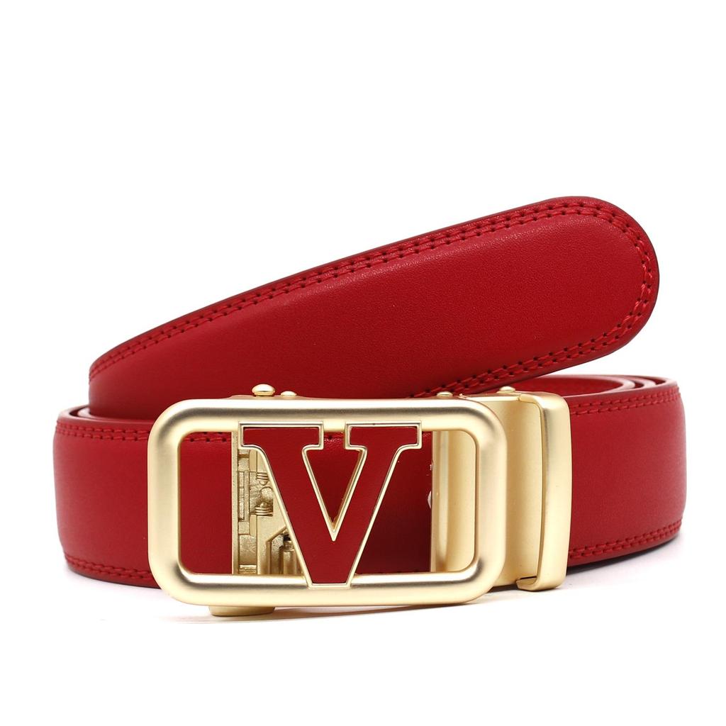 Špičkový pánský kožený pásek s automatickou přezkou z hovězí kůže - Všestranný módní doplněk