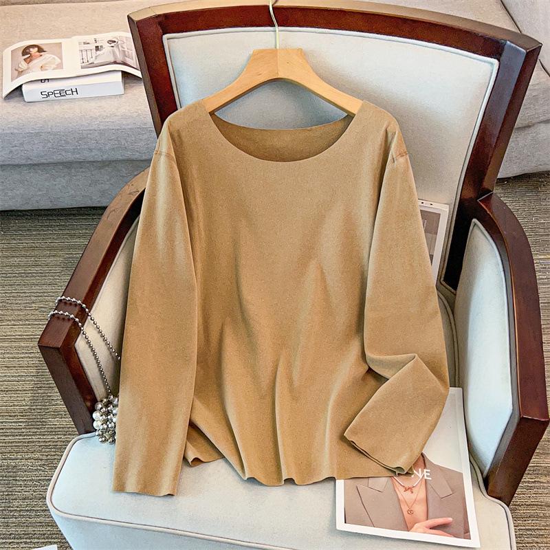 Seamless Double-Sided Thermal Fleece Base Layer Top for Plus-Size Women, Extra Large (200/300 Jin)