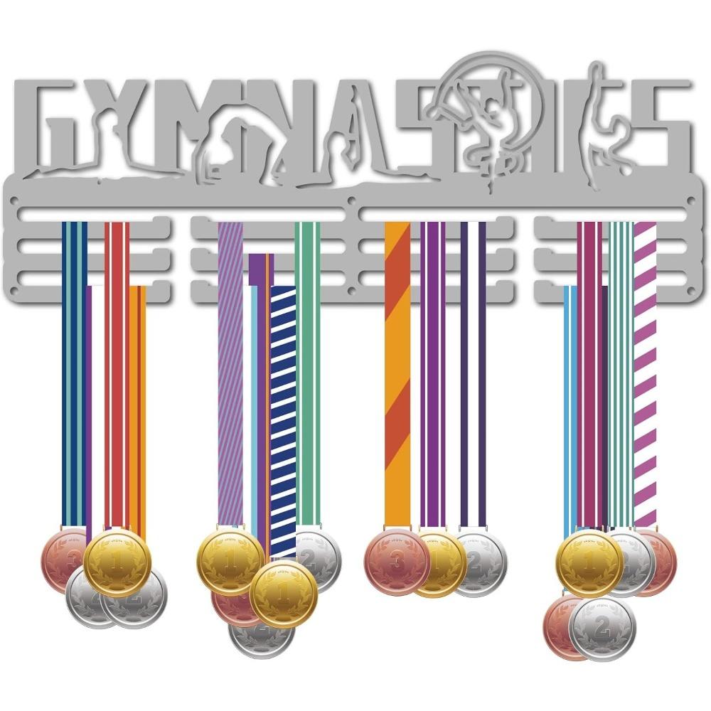 Metal Medal Holder Rack Wall Mounted Black Holds Over 60 Medals for Dancer Runner Ballet Swimmer 15.7 x 6 Inch