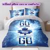 Ice Hockey Logo Pattern Bedding Quilt Set Quilt Cover Pillowcase Home Decoration Birthday Gift (1*duvet cover+ 2*pillowcase, without core)