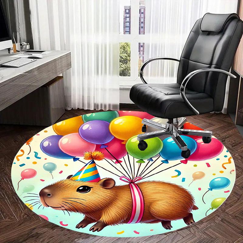 1pc Birthday Guinea Pig Party Balloons Celebration Round carpet, Made of Polyester,Perfect for Decorating Office Chairs, Living Rooms