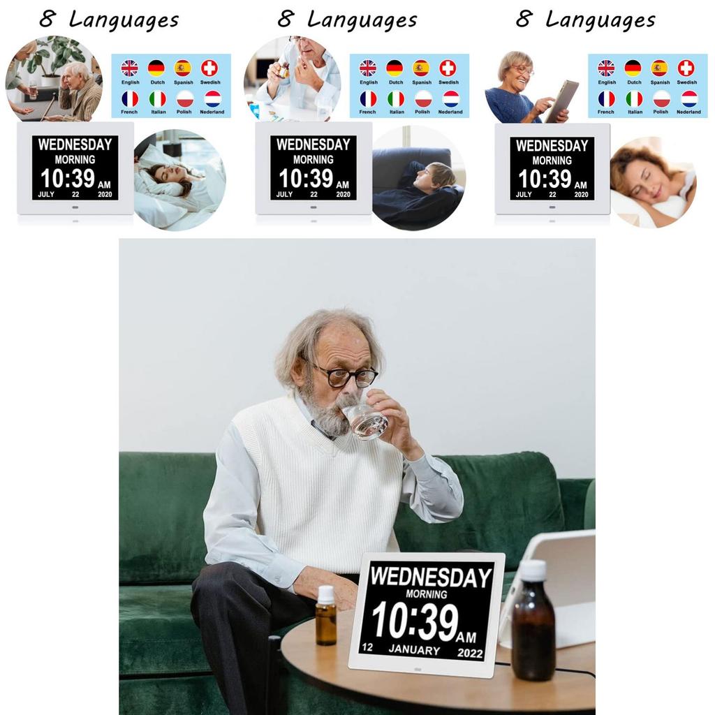 7 Inch Electronic Smart Pill Reminder Clock For Elderly With Alarm And Music Playback Options