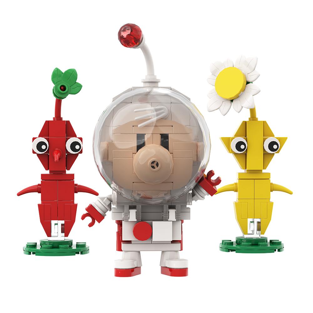 MOC Anime Pikmined Hocotate Olimar Asteroid Bausteine Set Monster Spiel