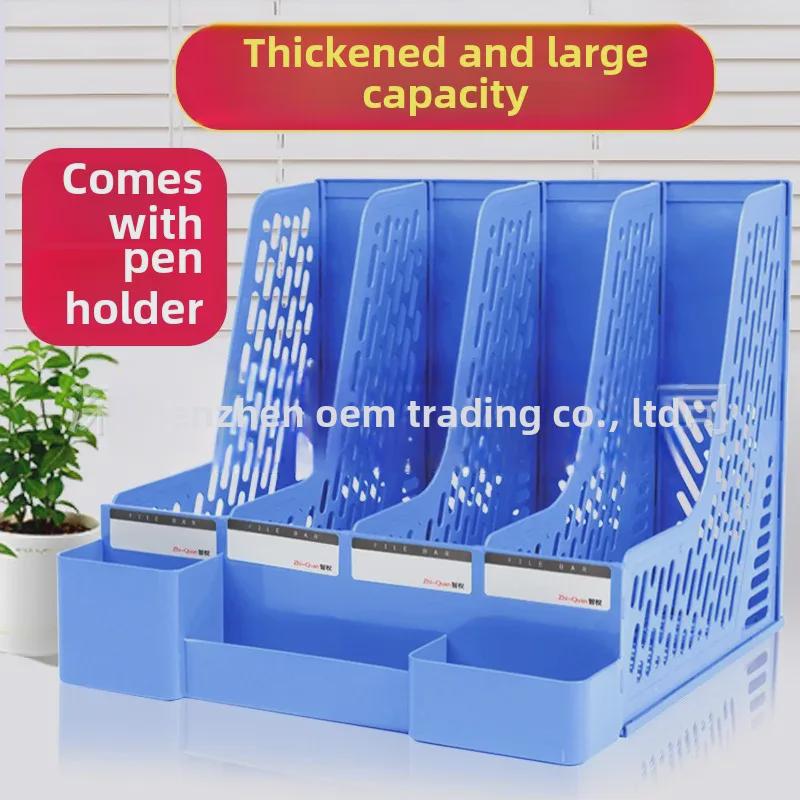 "Office Desk Organizer: File Rack, Basket, Folder Tray, Student Book Stand"
