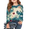 Christmas Day Girls Long Sleeve T Shirts Kids Fall Tops Crewneck Printed Basic Tees