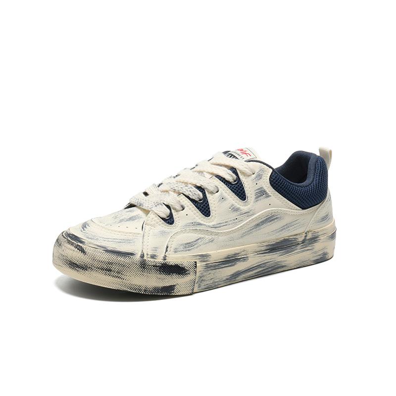 Quality Retro Men Canvas Shoes Designer Skateboard Streetwear Dirty Thick Sole Canvas Sneakers Lace Up Board Shoes Casual 39-44