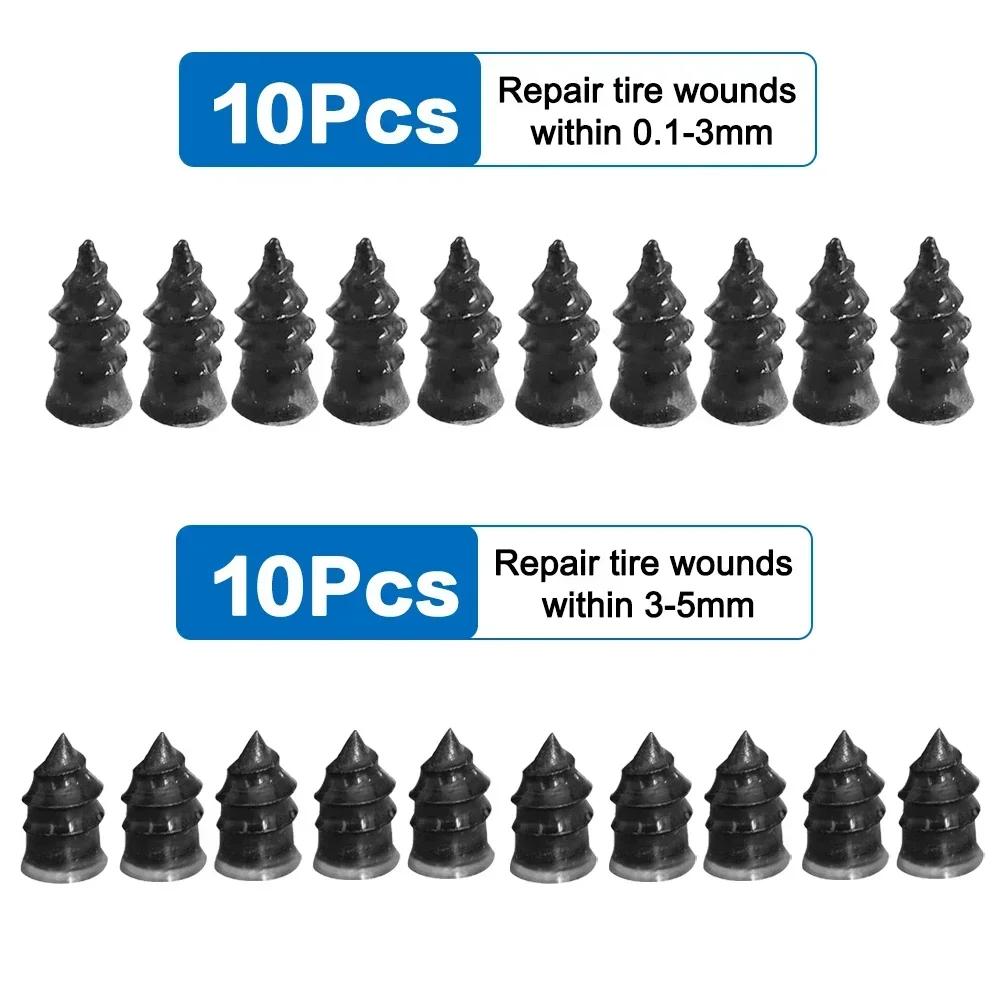 100pcs Car Motorcycle Vacuum Tyre Repair Nails Truck Scooter Bike Tire Puncture Repair Tubeless Tools Rubber Metal Accessories