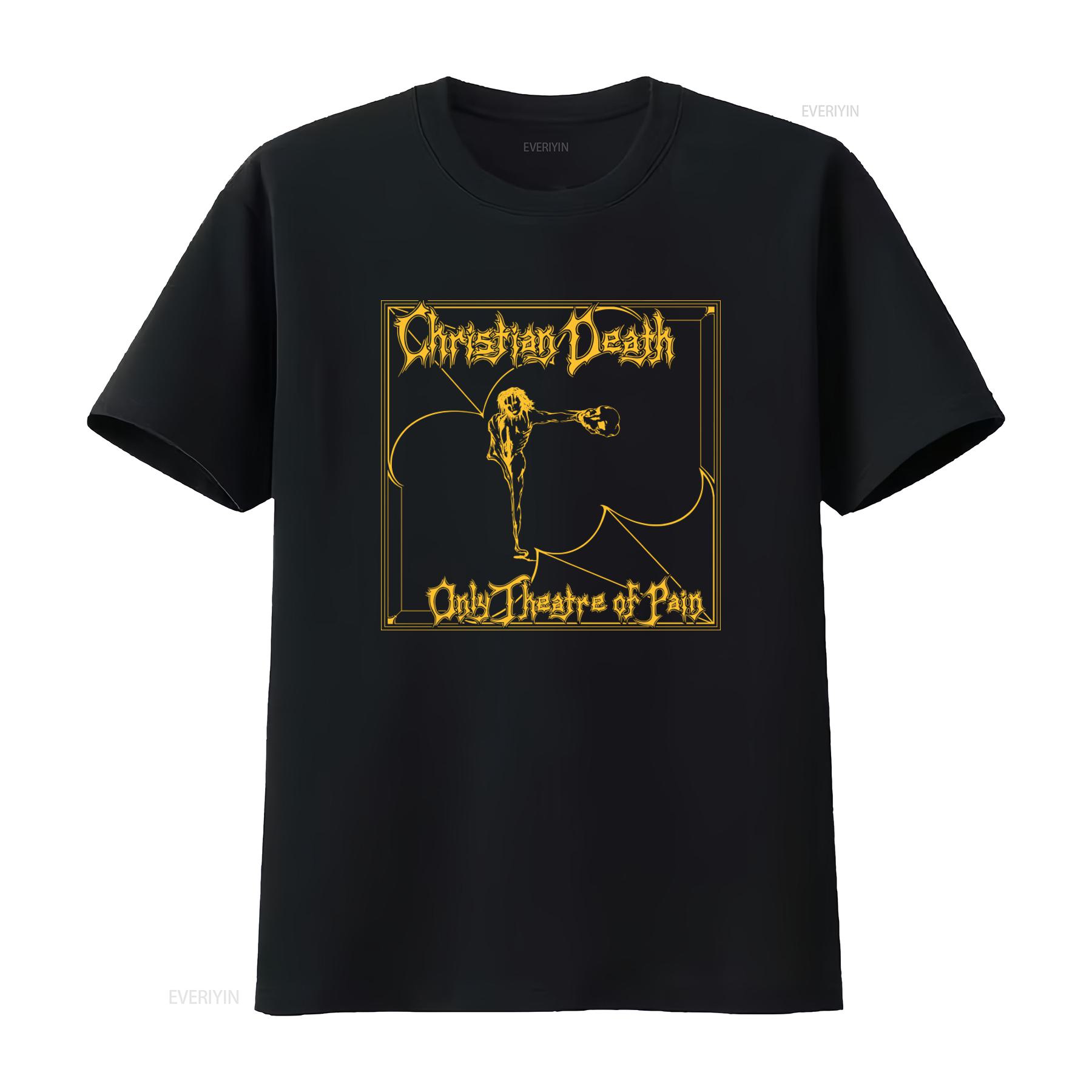 

Christian Death Only Theatre of Pain Print T Shirt Rock Band Gothic Style vintage Washed Slightly Casual Stretched Breathable 4XL