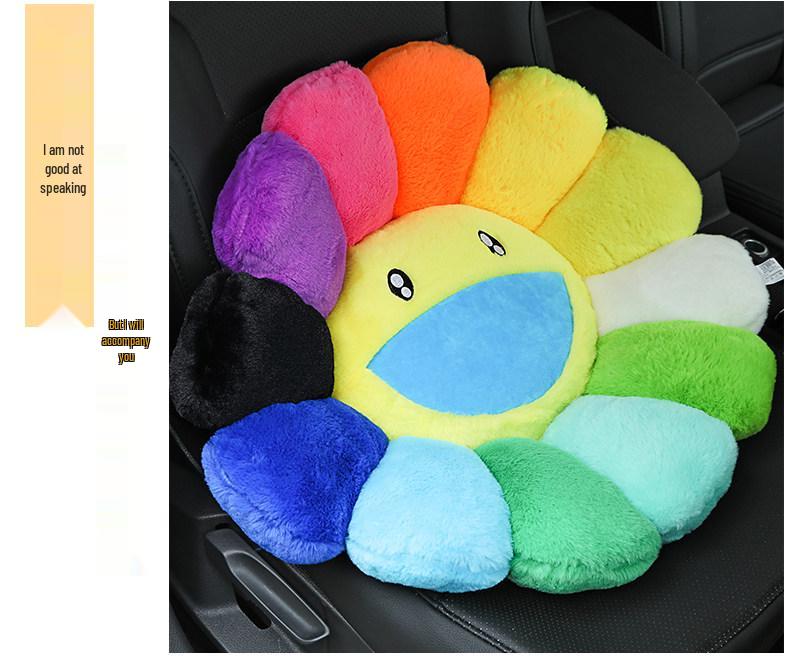 Colorful Sunflower Seat Cushion - Plush Toy & Floor Mat for Students, Bay Window Decor, or Girls' Gift