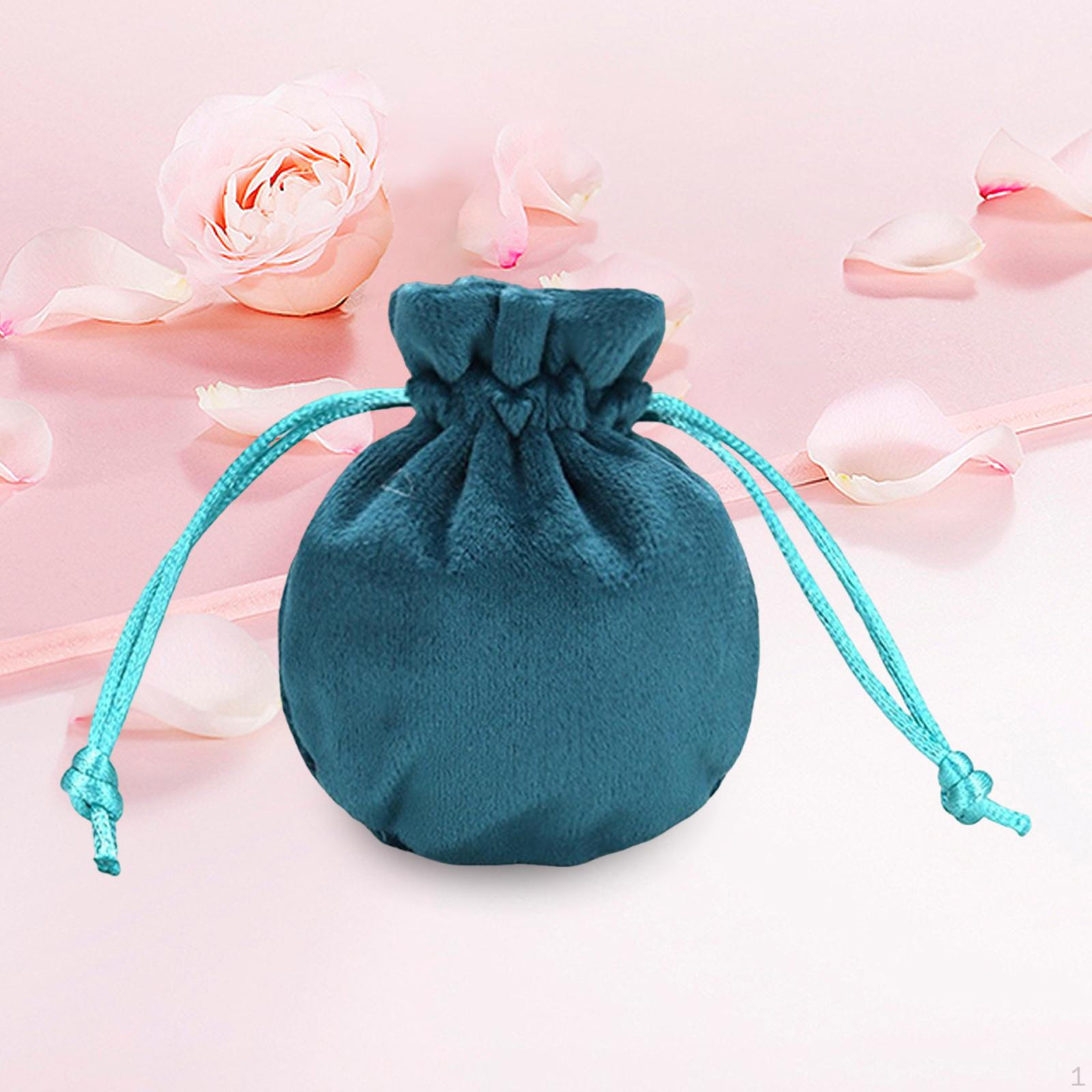 

Сумка на шнурке для хранения и организации ювелирных изделий - Бархатный подарочный мешочек для ожерелий и браслетов Blue 6.5x8.5cm