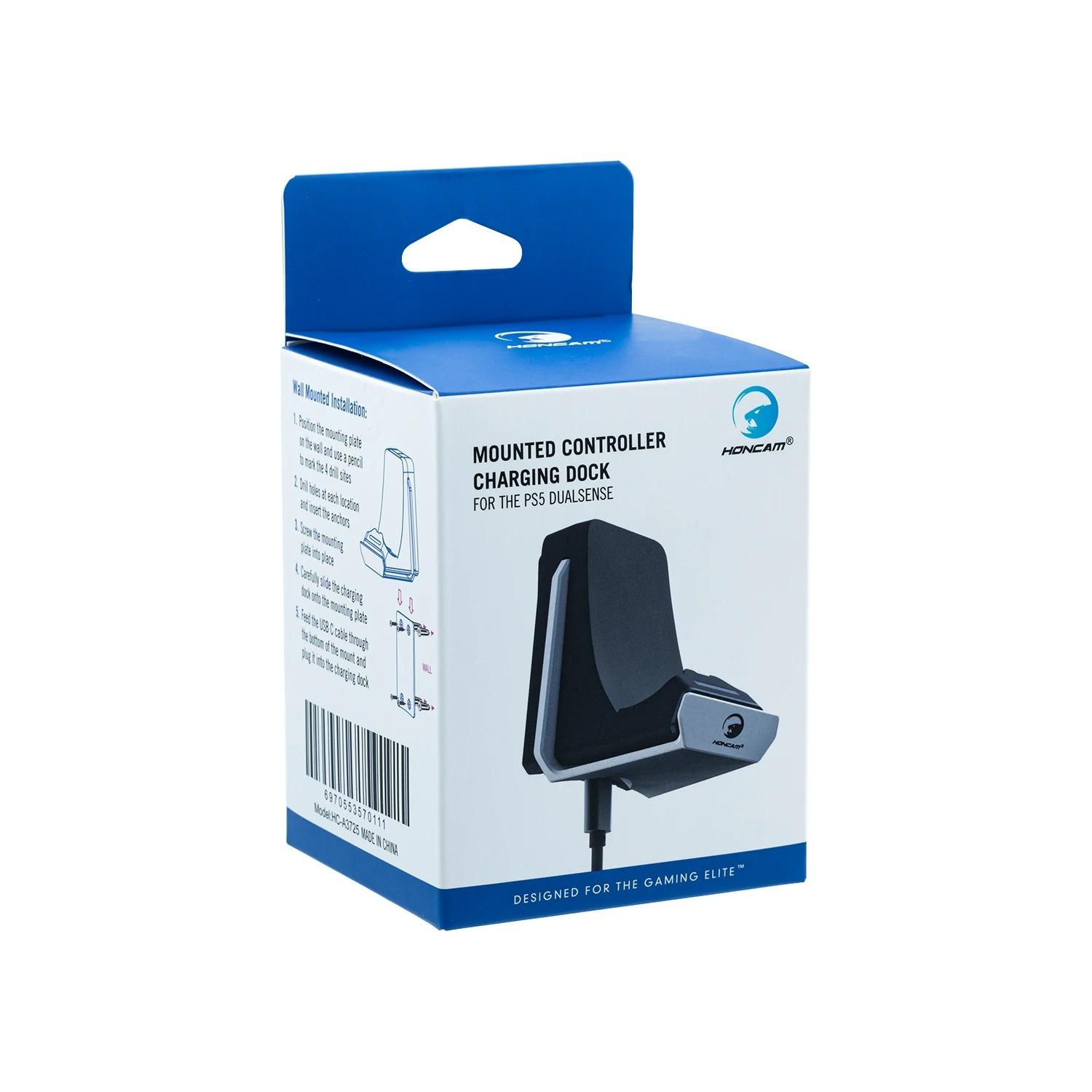 

PS5 Controller Charger V2.0 Консоль и настенное крепление для PS5 Edge и Dual Sense Fast Charging Station Подвесная док-станция, крючок для наушников, светодиод 10.3*7.4*8cm белый