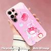 2DFlat Samsung electroplated tempered glass phone case,Cute Apple Design with Stars and RibbonsSuitable for Galaxy S26 S23 S24FE S25ULTRA S22 S21