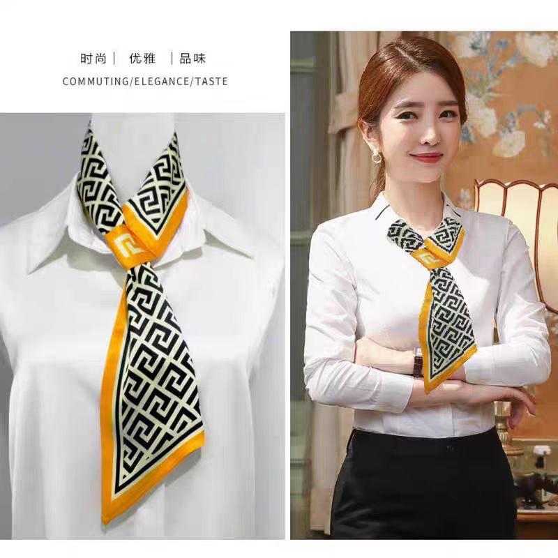 Small silk scarf women's new spring and autumn thin temperament thin lazy free tie popular neck neck protection scarf scarf