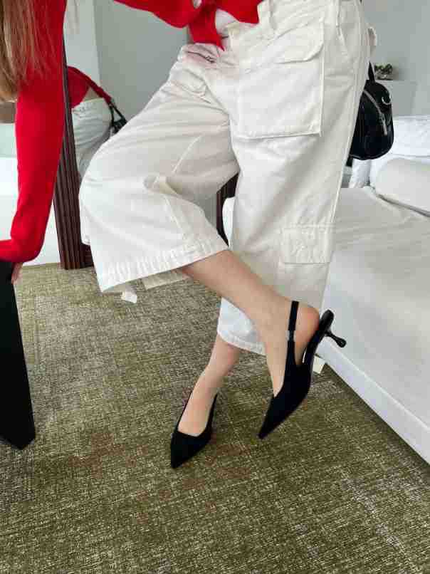 Chunxin French One-Word Strap Mary Jane Pointed Single Shoes Women Shallow Mouth High Heels Women