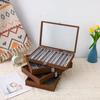 Chic Wood Earring Holder with Lid Wood Jewelry Collection Box with Partitions and Lid Elegant Presentation Tray