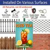 2D Flat, 1pc "Fresh Brewed Iced Tea Served Here" Aluminum Sign - Retro Drink Wall Decor Kitchen Decor, Cafe, Diner, Patio, Summer Porch, Bar
