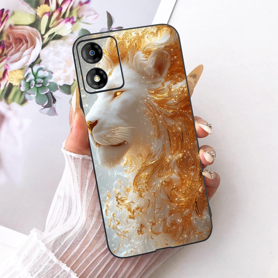For Motorola Moto E13 Case Moto E14 Luxury Flowers Butterfly Painted Cover Soft Silicone Case For Motorola E14 E 13 MotoE13 Bags