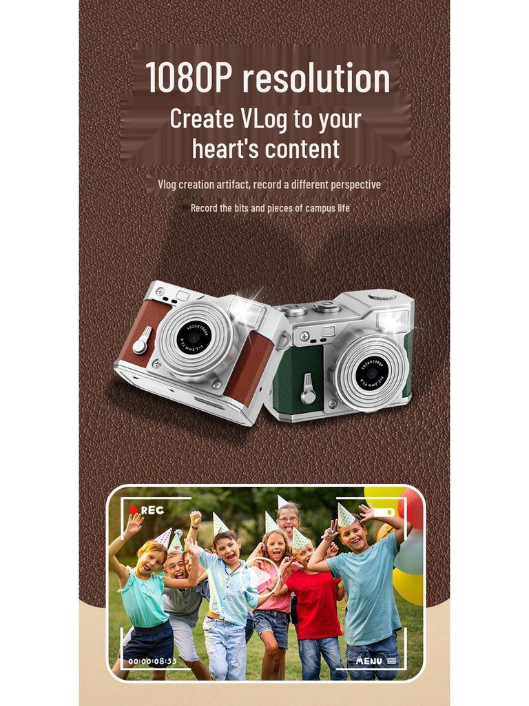 Capture Moments HD: Portable Mini Camera with Beauty Filters, Flash, and Playback - Perfect for Kids!