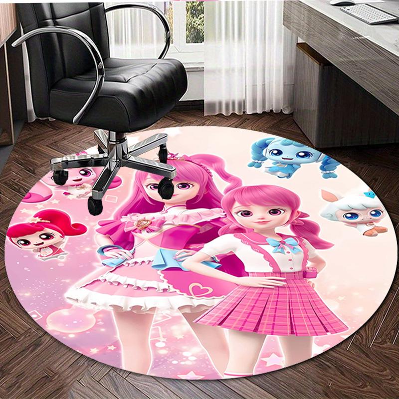 1pc Catch Teenieping Magic Sweethear (5) Design Printed Area Round Carpet for Bedroom Living Room Home Decor Rugs Mat Non Slip Mat Rug for Bedside