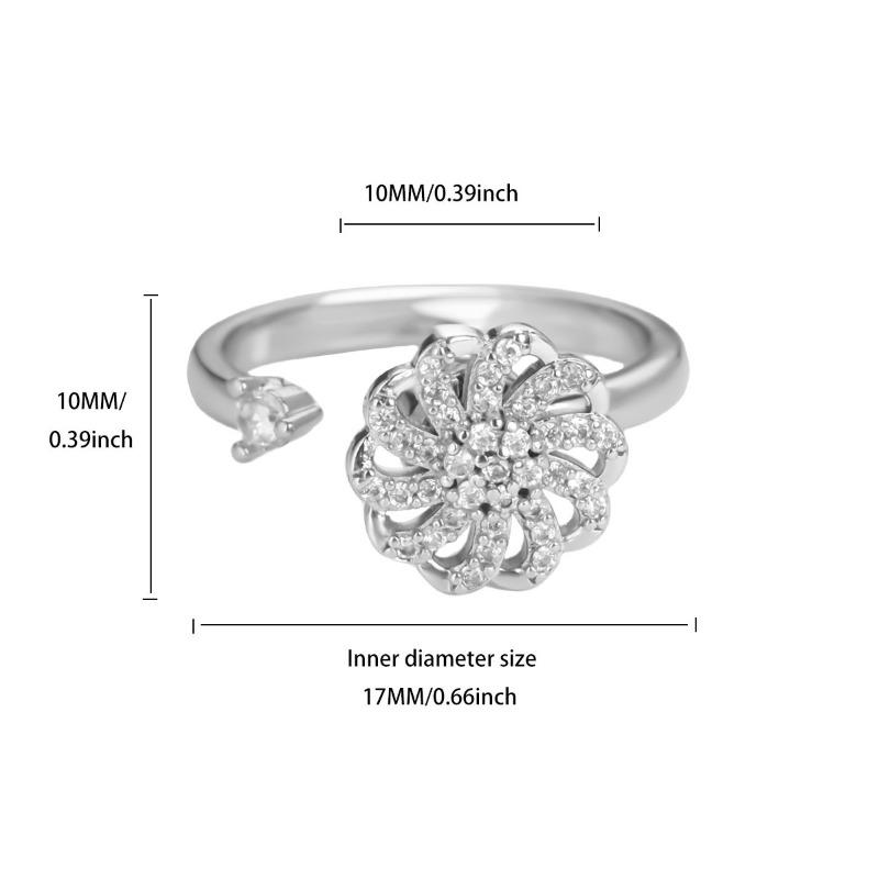 New Hot-selling Rotatable Sunflower Ring Women's Creative Ring Anti-stress and Anxiety Women's Jewelry