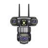 4G WiFi Remote Surveillance Camera with Triple-Lens for Outdoor Use