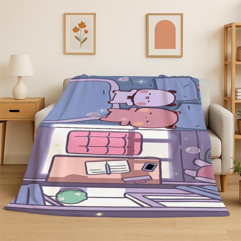 Morbida Coperta Plaid in Flanella, Disegno Carino Bubu Dudu Orso Amore, Coperta Accogliente per Letto, Divanetto, Divano, Camera da Letto, Soggiorno, Viaggio, Campeggio