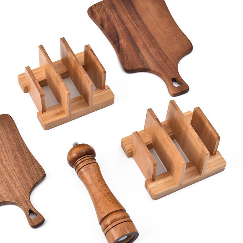 Bamboo Cutting Board and Pot Lid Storage Rack