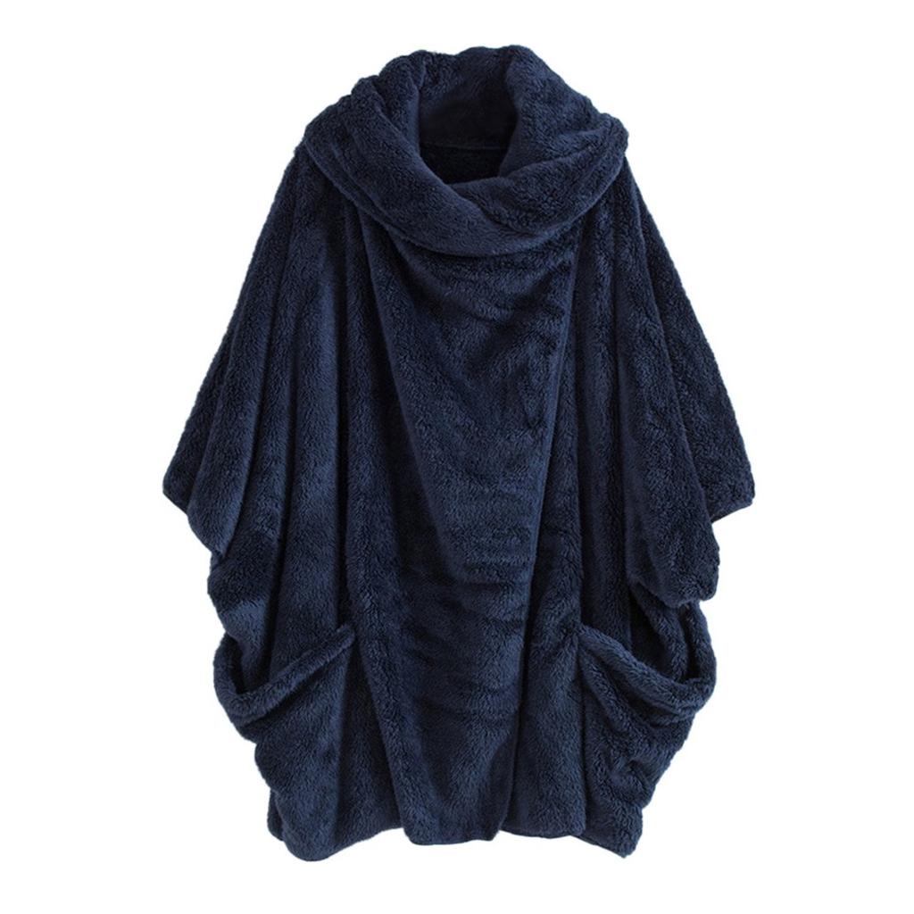 Ladies Double-sided Plush Large Lapel  Sleeve Cardigan Jacket