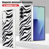 Magnetic Adsorption Phone Case For Samsung Galaxy Z Fold 7 6 5 Fold7 Fold6 Fold5 5G Shockproof Leopard Print Clear Hard Cover