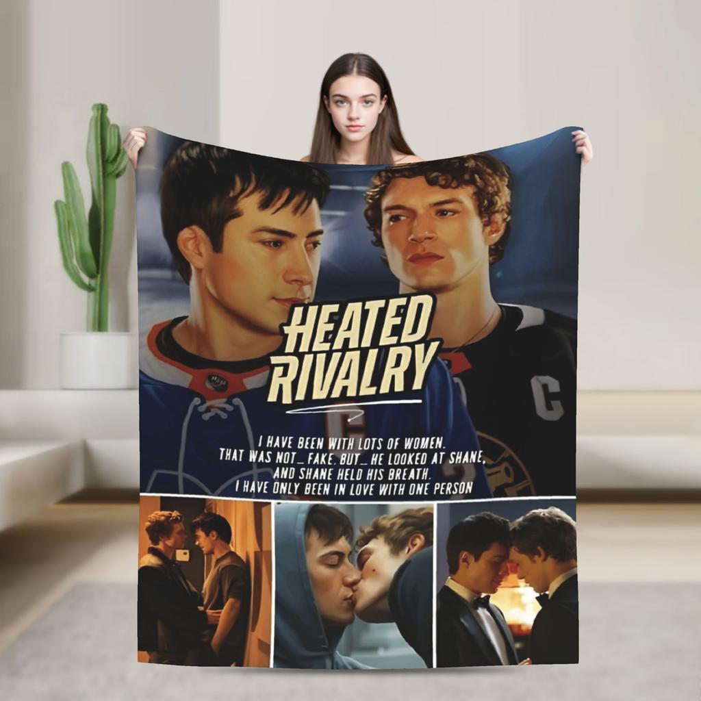 Heated Rivalry Movie Knitted Blankets Fleece Throw Blanket Bed Sofa Decoration Soft Warm Bedsprea