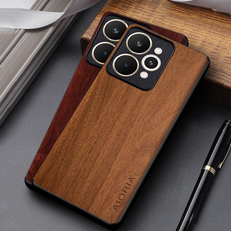 For Realme 15 Pro 15T Case Capa Coque Lightweight Durable Wooden Prattern Pu Leather Cover for Realme 15t Case Funda