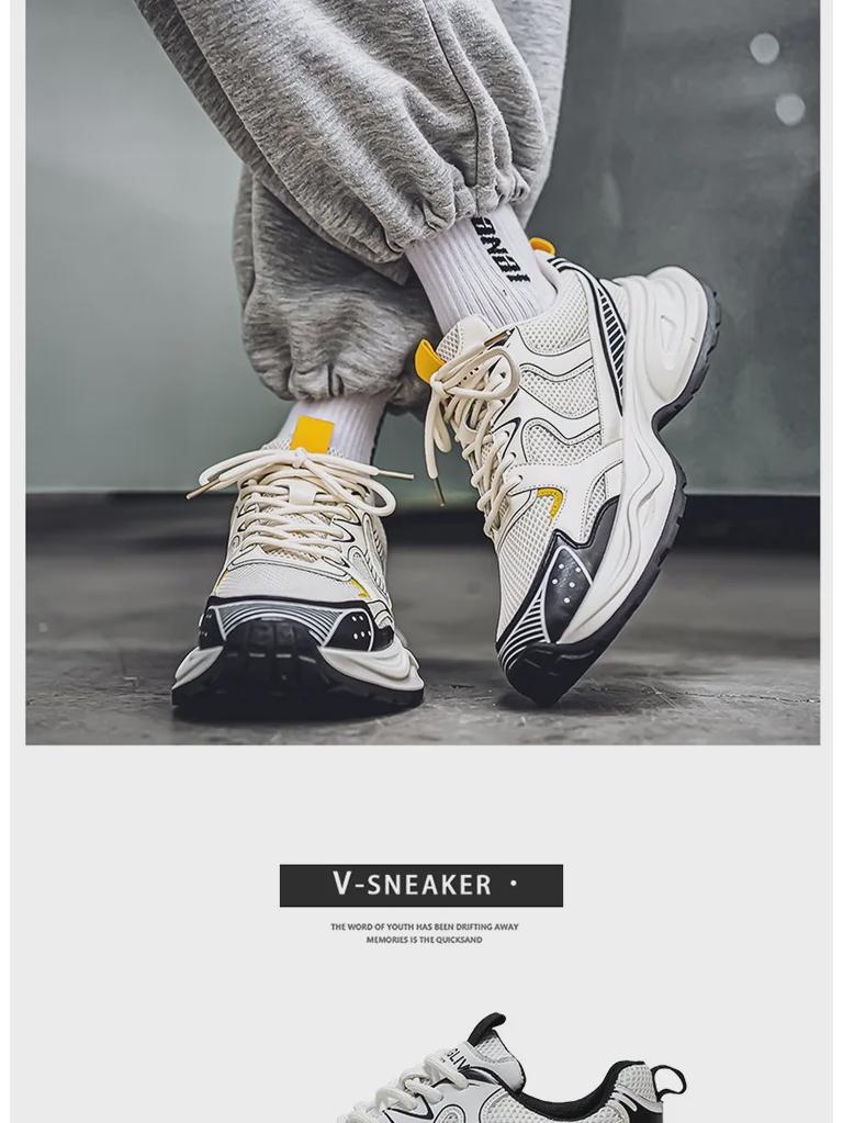 Retro-Laufschuhe für Herren – Atmungsaktive, lässige Sneakers in großen Größen für den Sommer