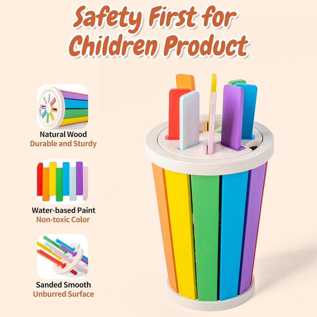 Montessori Color Sorting Matching Toys Wooden Shape Recgnition Toy Kids Math Learning Educational Toys Todders Fine Motor Gifts