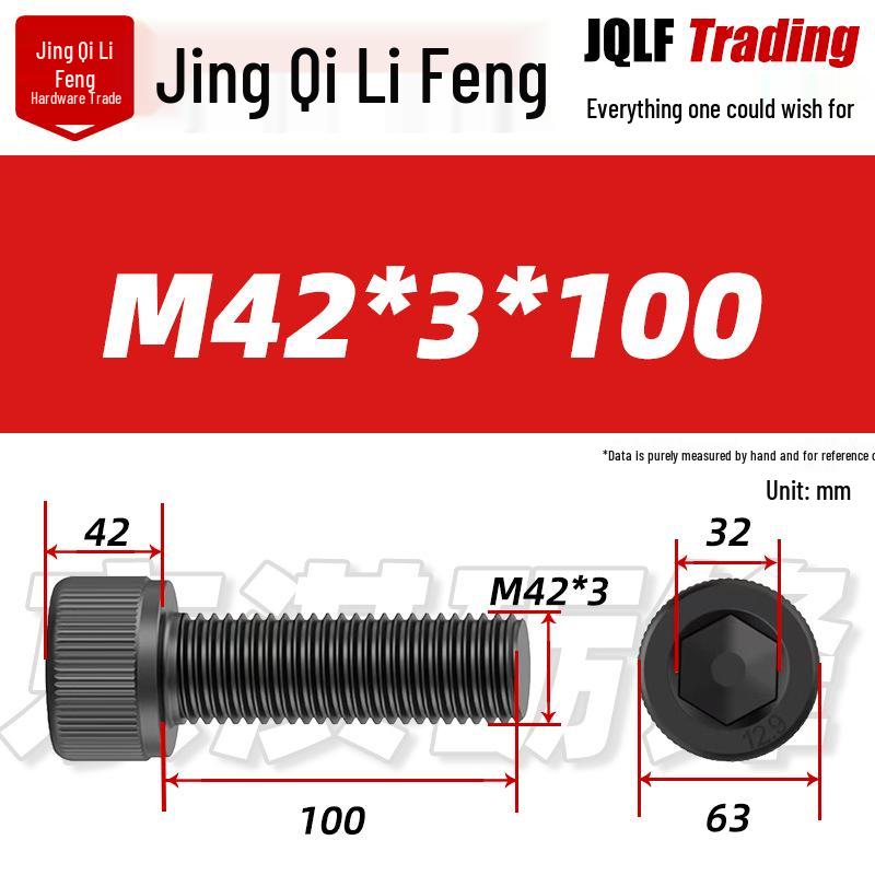 High-Strength Black Hex Socket Head Cap Screw, M8-M48, Fine Thread, Full Thread, Fine Pitch