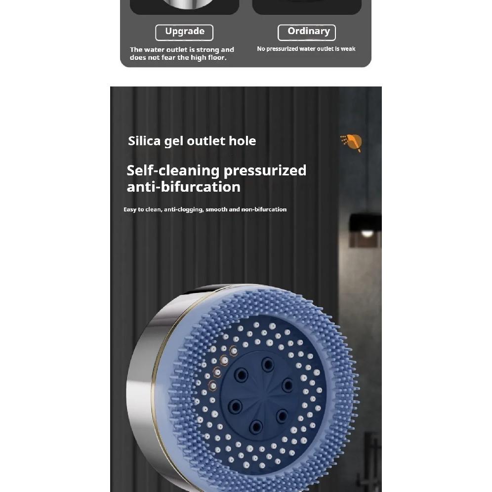 4 Mode High Pressure Shower Head Pressurized  Water Massage Showerhead with Filter Handheld Shower Mixer Bathroom Accessories