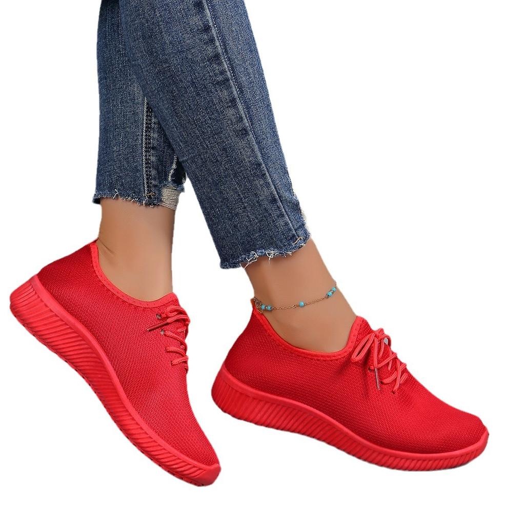 Summer Sports and Leisure Shoes Soft Sole Breathable Lightweight Hollow Versatile Fly-woven Mesh Shoes