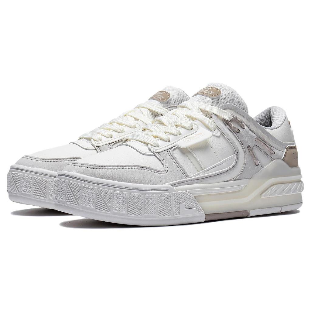 New LiNing Morning Glow Low Top Skateboard Shoes Women's White Gray AGCS354-1