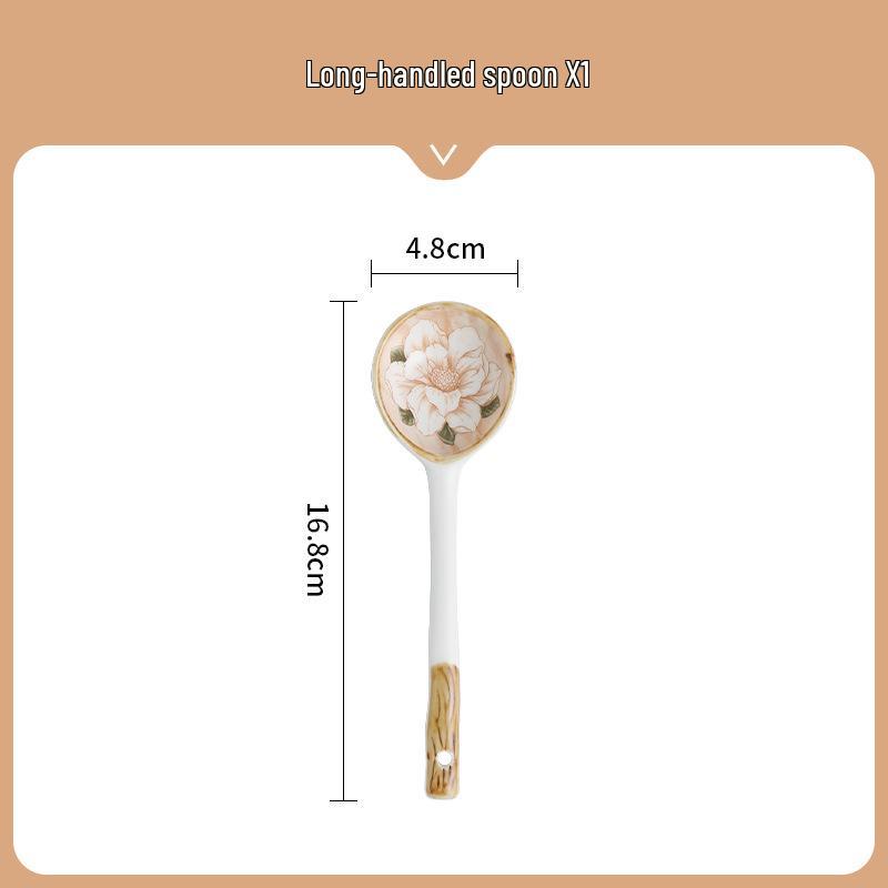 Ceramic Underglaze Twisty Stirring Spoon - Cute Children's Tableware and Dessert Spoon