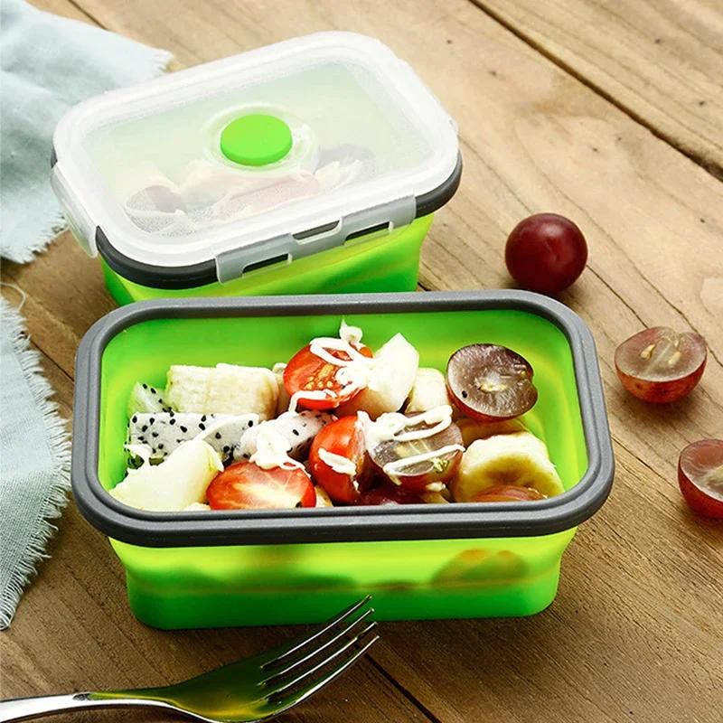 Portable Colorful Folding Food Container Lunch Box, 4 Pcs, 350/500/800/1200ml, Eco - Friendly
