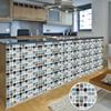 10PCS Mosaic Style Tile Simulation Stickers Self-adhesive Kitchen Waterproof PVC Wall Stickers Living Room Bathroom Decoration