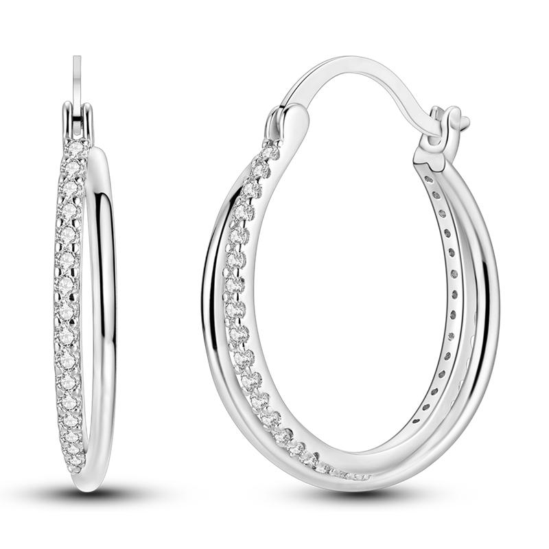 Серьги-кольца  Змеиный изгиб  из серебра 925 пробы Оригинальные серьги-кольца для женщины Серьги-бабочка с цирконом Модные ювелирные изделия