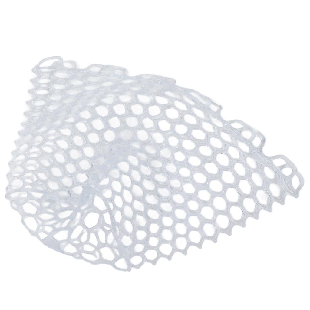 Fly Fishing Landing Net Collapsible Clear Rubber Replacement Bag for Angler White 21cm Depth