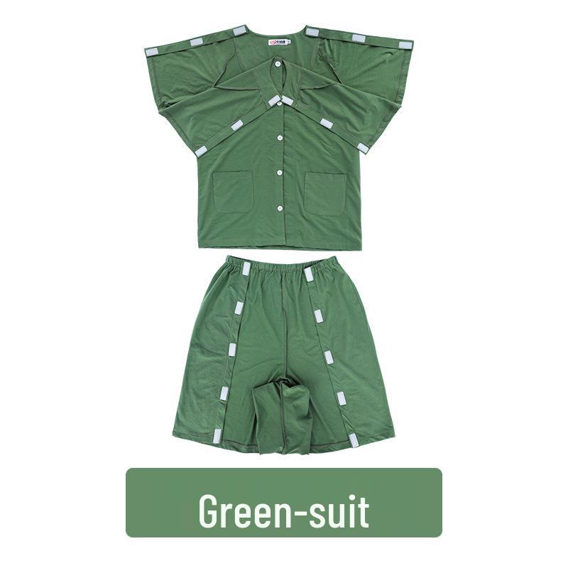 Summer Short Sleeve Cotton Clothing for Bedridden & Post-Op Patients